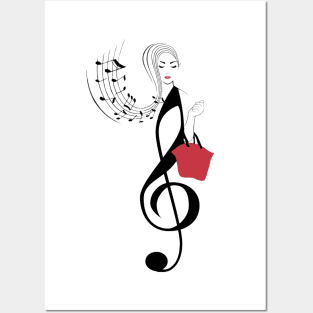 Fashion music lady Posters and Art